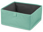 Eine hellgrüne Stoff-Aufbewahrungsbox.