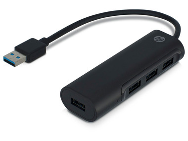 HP USB A Hub, 4-fach, 0,1m, schwarz