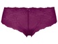 Bordeauxrote, Spitzen-Unterhose mit Schleife.