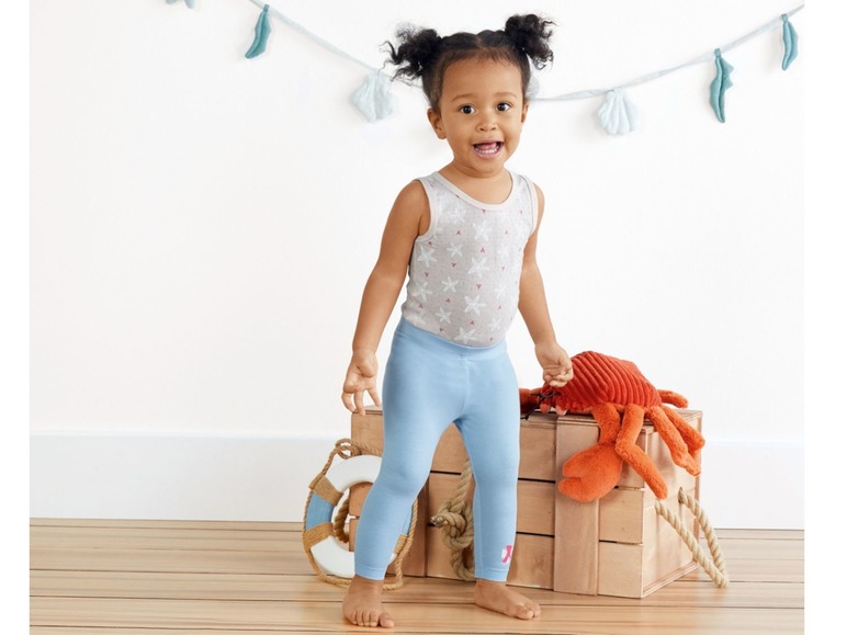 Gehe zu Vollbildansicht: LUPILU® Baby Leggings Mädchen, 2 Stück, aus Baumwolle und Elasthan - Bild 10