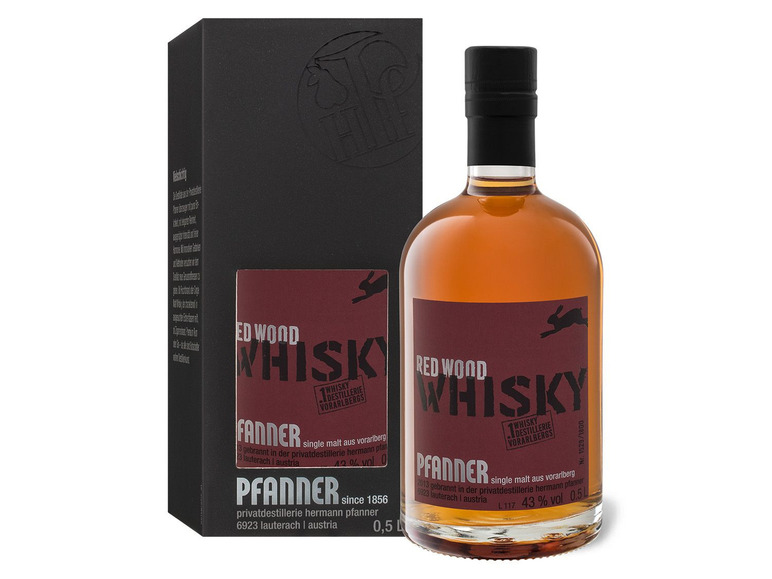 Pfanner Whisky Red mit Vol Geschenkbox Wood 43