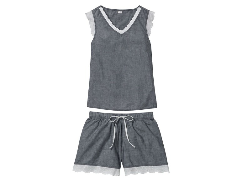 Gehe zu Vollbildansicht: ESMARA® Lingerie Damen Sommer-Pyjama, in Webqualität, aus Baumwolle - Bild 7