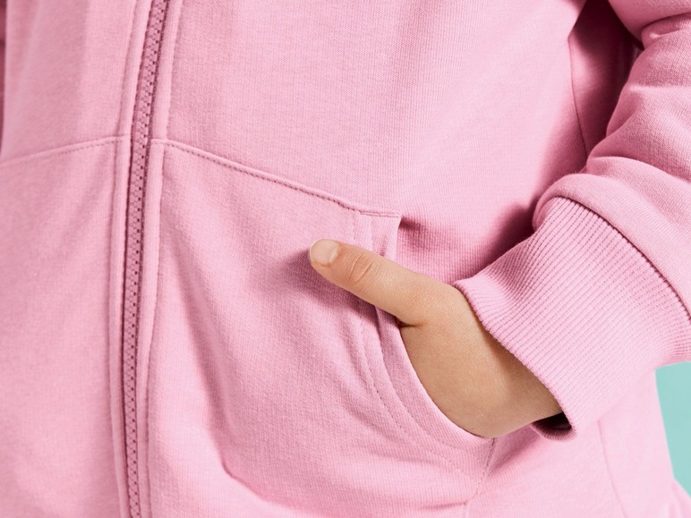 Gehe zu Vollbildansicht: LUPILU® Kleinkinder Sweatjacke Mädchen, mit Fleece gefüttert, Kapuze mit Öhrchen - Bild 5