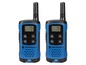 Zwei blaue Motorola Walkie-Talkies mit Antennen.
