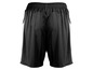 Schwarze Sport Shorts mit weißen Akzenten.