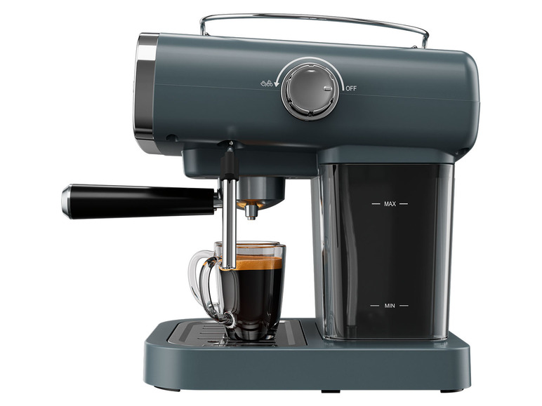Gehe zu Vollbildansicht: Silvercrest Kitchen Tools Espressomaschine anthrazit »SEM 1050 A1«, mit Siebträger - Bild 3
