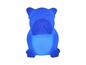 Blaue Lampe in Form eines Bulldoggen