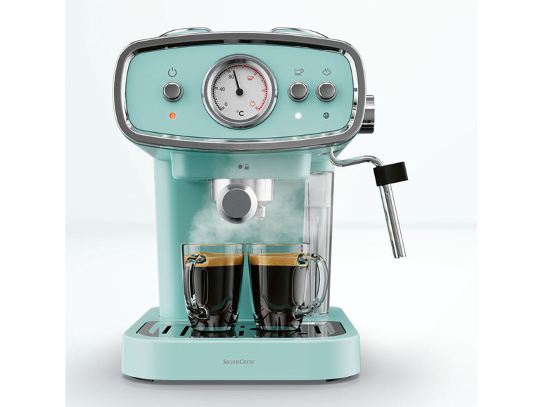 Gehe zu Vollbildansicht: SILVERCREST® KITCHEN TOOLS Espressomaschine pastellblau »SEM 1050 A1«, mit Siebträger - Bild 5