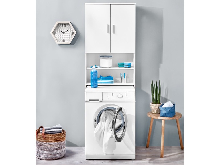 Gehe zu Vollbildansicht: LIVARNO LIVING® Waschmaschinenüberbauschrank, bis 85 cm Höhe, 2 verstellbare Einlegeböden - Bild 6
