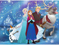 Elsa, Anna, Kristoff und Sven aus Frozen in einer winterlichen Szene.