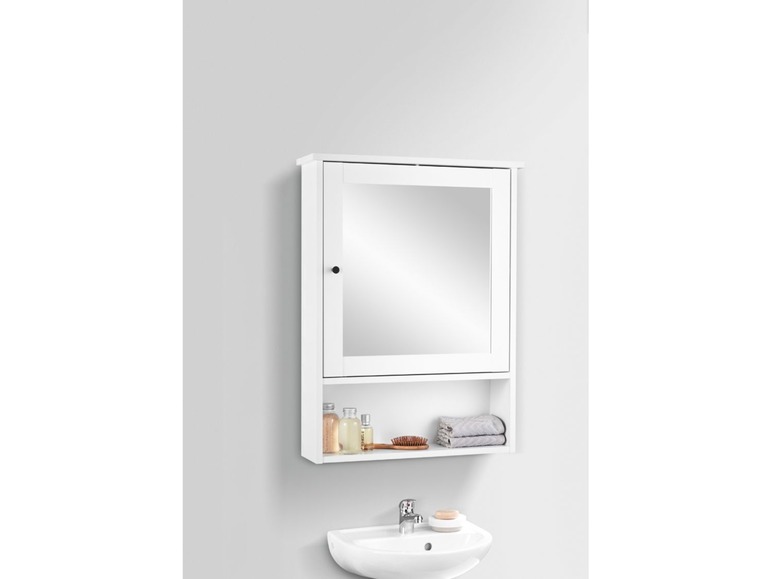 Gehe zu Vollbildansicht: LIVARNO LIVING® Spiegelschrank, mit höhenverstellbarem Einlegeboden, Metallgriffe, kratzfest - Bild 2