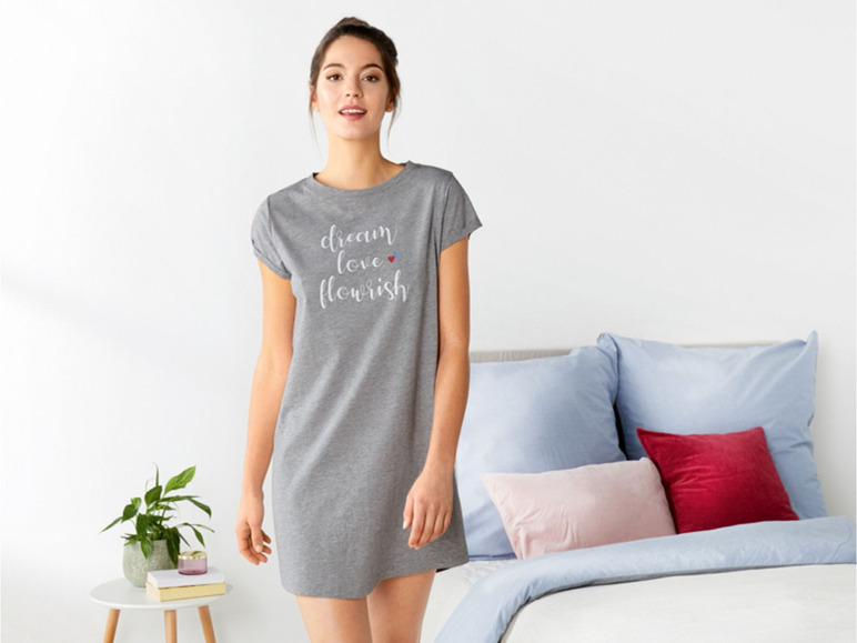 Gehe zu Vollbildansicht: ESMARA® Bigshirt Damen, mit verlängerter Rückenpartie, Print, mit Baumwolle - Bild 3