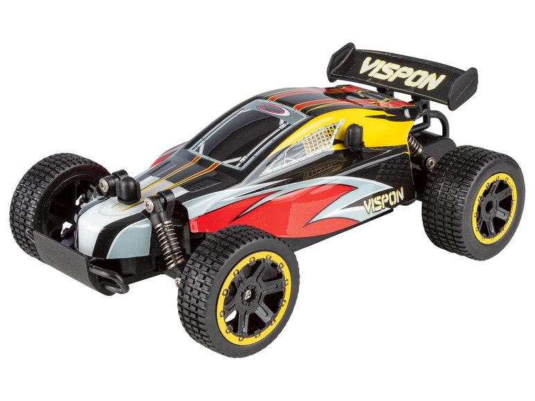 Ein schwarzer und gelber Vispon-Ferngesteuerter Rennwagen