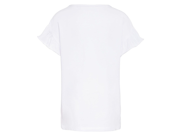 Weißes T-Shirt mit Rüschenärmeln