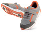 Graue und orangefarbene Sneaker mit Klettverschluss