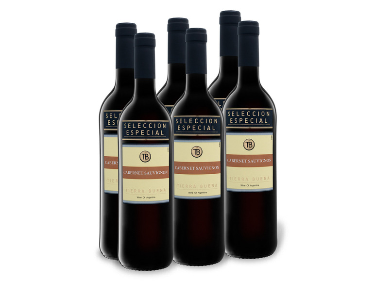 Gehe zu Vollbildansicht: 6 x 0,75-l-Flasche Weinpaket Tierra Buena Cabernet Sauvignon trocken, Rotwein - Bild 1