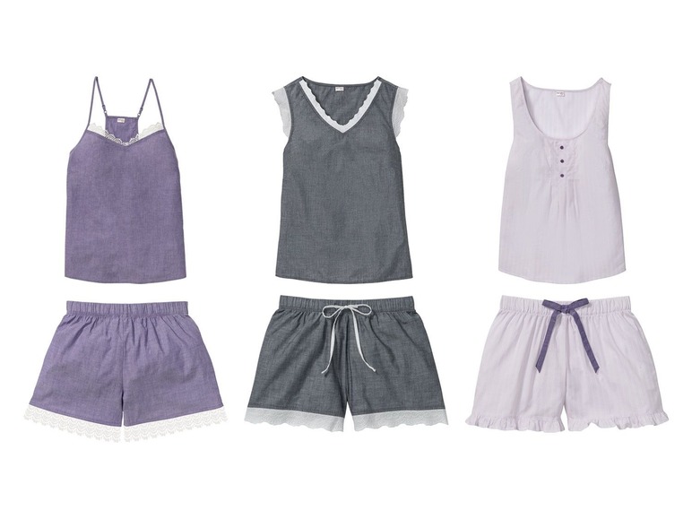Gehe zu Vollbildansicht: ESMARA® Lingerie Damen Sommer-Pyjama, in Webqualität, aus Baumwolle - Bild 1