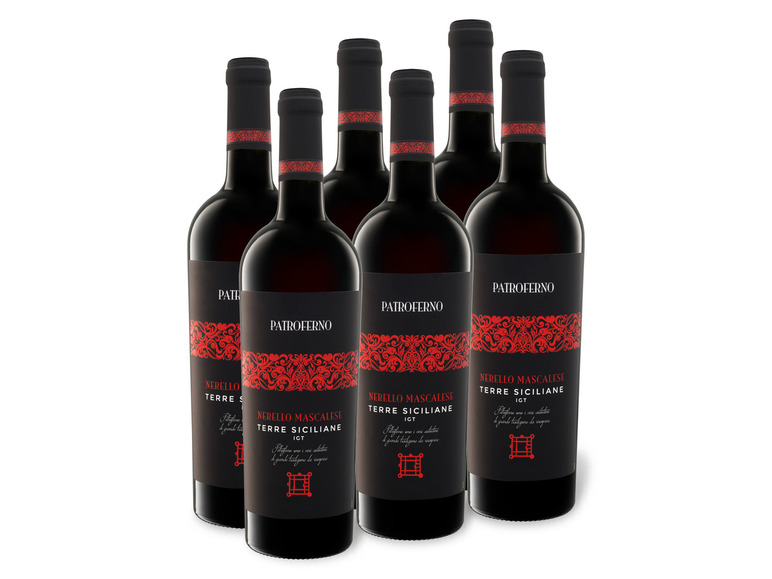 Gehe zu Vollbildansicht: 6 x 0,75-l-Flasche Weinpaket Patroferno Nerello Mascalese Terre Siciliane IGT trocken, Rotwein - Bild 1