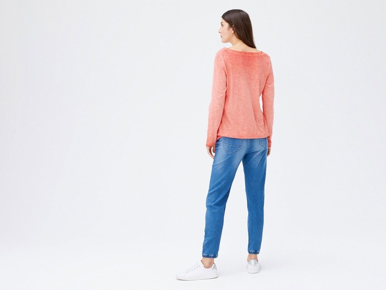 Gehe zu Vollbildansicht: ESMARA® Langarmshirt Damen, mit Slub-Effekt, aus Baumwolle - Bild 4