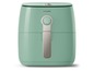 Eine mintgrüne Philips Airfryer.