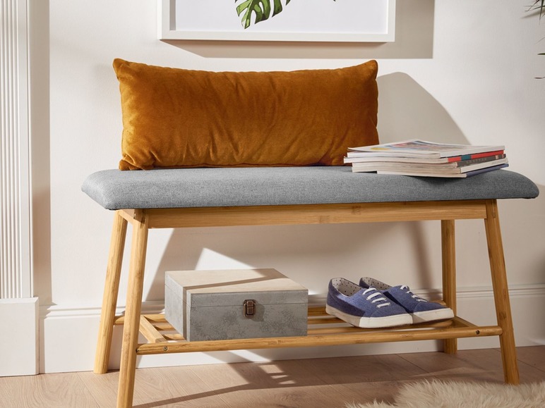 Gehe zu Vollbildansicht: LIVARNO LIVING® Sitzbank, 90 x 45 cm, mit Sitzkissen und Ablagefläche, aus Bambus - Bild 2