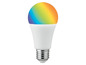 Eine farbige LED-Lampe mit einem Regenbogen-Design.