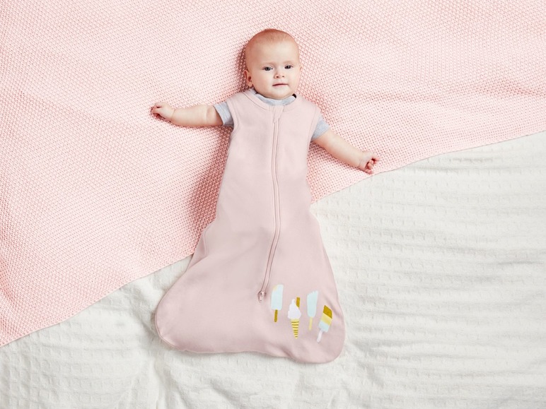 Gehe zu Vollbildansicht: LUPILU® Baby Schlafsack Mädchen, Reißverschluss mit Kinnschutz, aus reiner Baumwolle - Bild 6