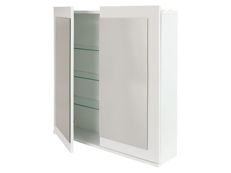 Gehe zu Vollbildansicht: LIVARNO LIVING® Spiegelschrank Basel mit 2 Türen weiß - Bild 1