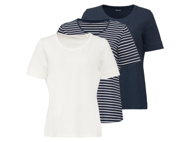 Gehe zu Vollbildansicht: ESMARA® T-Shirt Damen, 3 Stück, mit Bio-Baumwolle und Elasthan - Bild 9