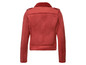 Eine rote Lederjacke mit Fellfutter.