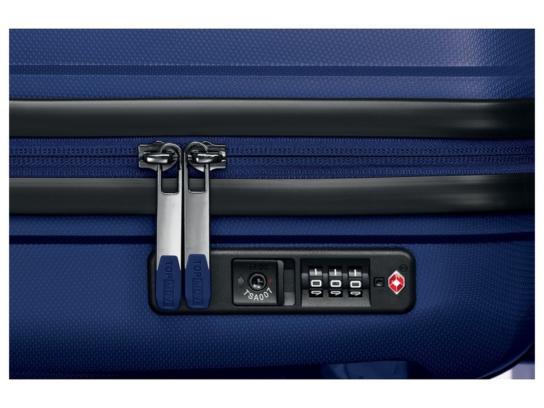 Gehe zu Vollbildansicht: TOPMOVE® Koffer, 30 L Volumen, bis 10 kg Füllgewicht, 4 Rollen, Polypropylen-Schale, blau - Bild 6