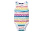 Baby-Body mit bunten Streifen und Punkten