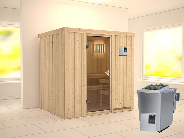 Gehe zu Vollbildansicht: Karibu 68-mm-Systemsauna-Set Tromsö Fronteinstieg - Bild 45