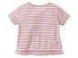 Rosa gestreiftes Shirt mit Rüschen für Mädchen.