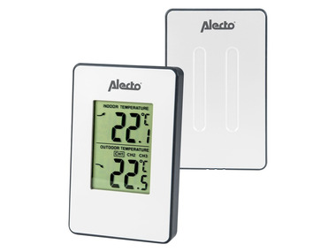 Alecto WS-1050 Wetterstation mit kabellosem Außensensor, weiß