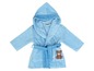 Ein blauer Bademantel mit Kapuze für Babys mit einem Bären-Druck
