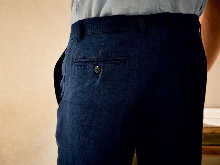 Gehe zu Vollbildansicht: LIVERGY® Leinenhose Herren, Chino-Style, mit Reißverschluss, Eingrifftaschen, Gesäßtaschen - Bild 8