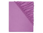 Lilafarbenes Spannbettlaken.