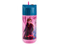Eine rosa Wasserflasche mit Elsa und Anna aus Frozen.
