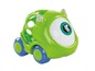 Ein grünes Mike Wazowski-Auto mit Rädern für Babys.