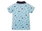 Blaues Baby-Polo mit roten und blauen Fischen