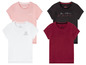 Vier T-Shirts von Pepperts!, darunter ein rosa mit 'LONDON' und ein schwarzes mit 'So Chic, So Fashion'.