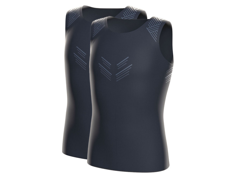 Zwei schwarze Sport-Tanktops mit grauen Details