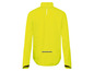 Eine leuchtend gelbe Windjacke mit reflektierenden Details.