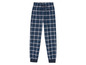 Blaue Pyjamahose mit Karomuster.