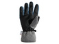 Ein schwarzer und blauer Skifahnhandschuh mit einem 3M Thinsulate-Label.