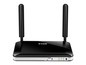 Ein schwarzer D-Link WLAN-Router mit zwei Antennen.