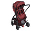 Ein roter Safety 1st Kinderwagen mit Korb.