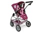 Ein rosa und lila Kinderwagen mit Sternmuster