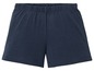 Eine dunkelblaue Shorts aus Baumwolle.